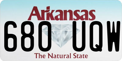 AR license plate 680UQW