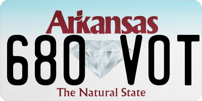 AR license plate 680VOT