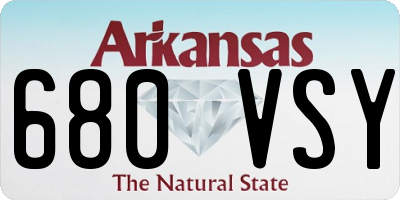 AR license plate 680VSY