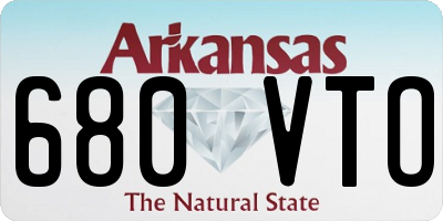 AR license plate 680VTO