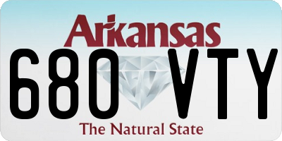 AR license plate 680VTY