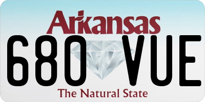AR license plate 680VUE