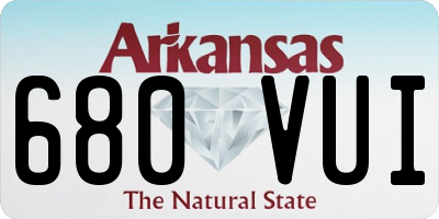 AR license plate 680VUI