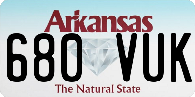 AR license plate 680VUK