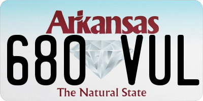 AR license plate 680VUL