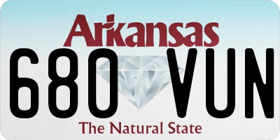 AR license plate 680VUN