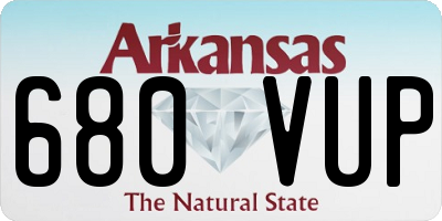 AR license plate 680VUP