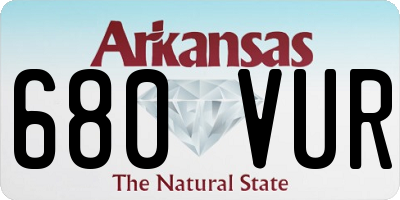 AR license plate 680VUR