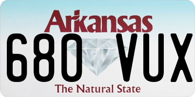 AR license plate 680VUX
