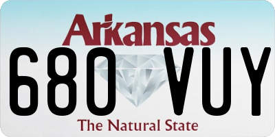 AR license plate 680VUY