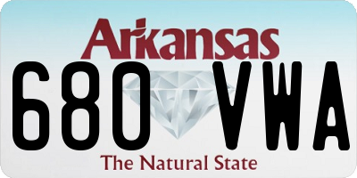 AR license plate 680VWA