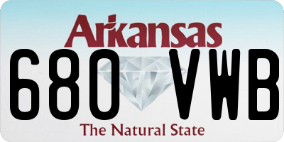 AR license plate 680VWB