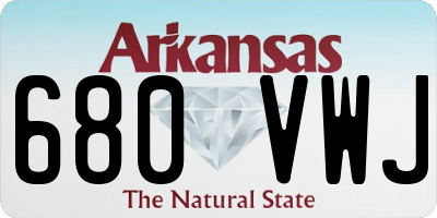 AR license plate 680VWJ