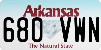 AR license plate 680VWN