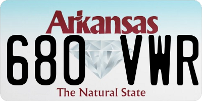 AR license plate 680VWR