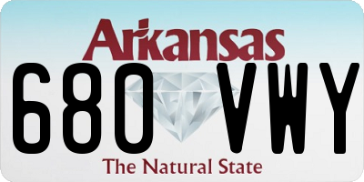 AR license plate 680VWY