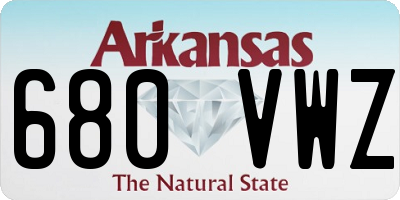 AR license plate 680VWZ