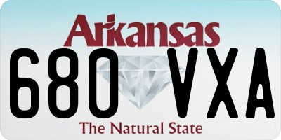 AR license plate 680VXA