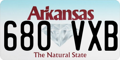 AR license plate 680VXB