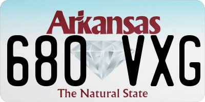 AR license plate 680VXG