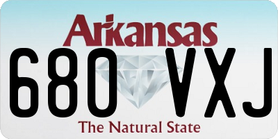AR license plate 680VXJ
