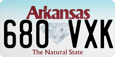 AR license plate 680VXK