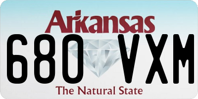 AR license plate 680VXM
