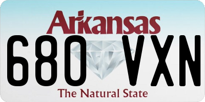 AR license plate 680VXN