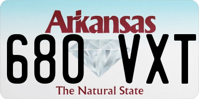 AR license plate 680VXT