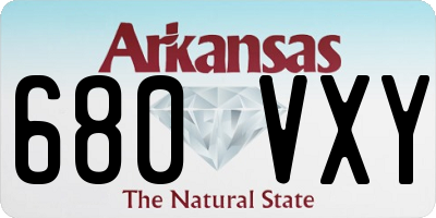 AR license plate 680VXY