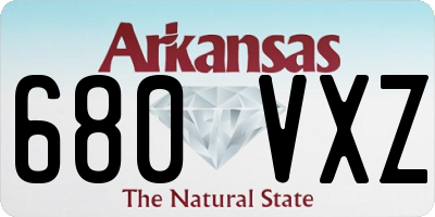 AR license plate 680VXZ