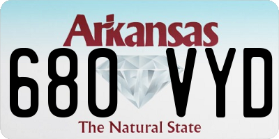 AR license plate 680VYD