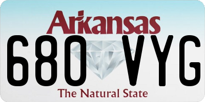 AR license plate 680VYG