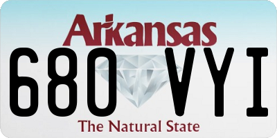 AR license plate 680VYI