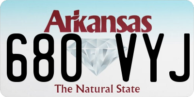 AR license plate 680VYJ