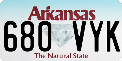 AR license plate 680VYK