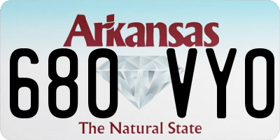 AR license plate 680VYO