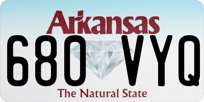 AR license plate 680VYQ