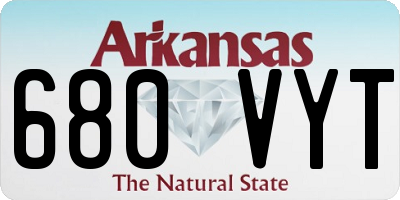 AR license plate 680VYT