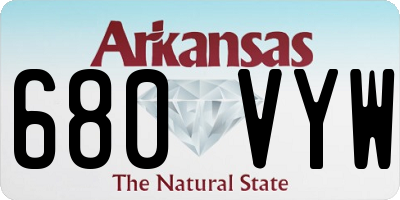 AR license plate 680VYW
