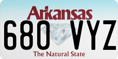 AR license plate 680VYZ