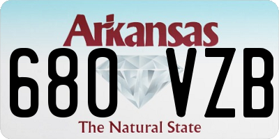 AR license plate 680VZB