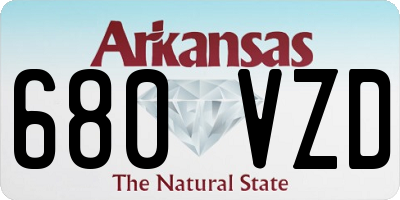 AR license plate 680VZD