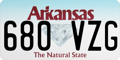 AR license plate 680VZG