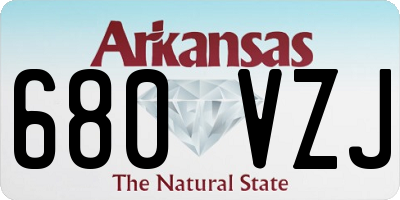 AR license plate 680VZJ