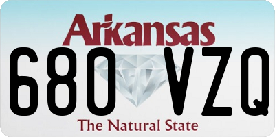 AR license plate 680VZQ