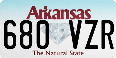 AR license plate 680VZR