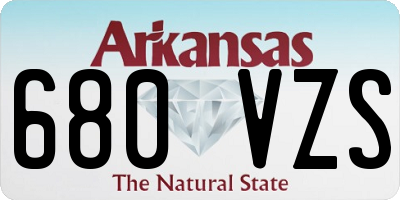 AR license plate 680VZS