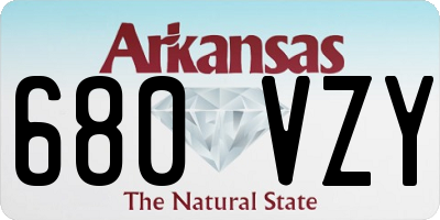 AR license plate 680VZY