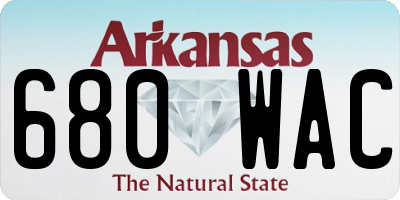 AR license plate 680WAC